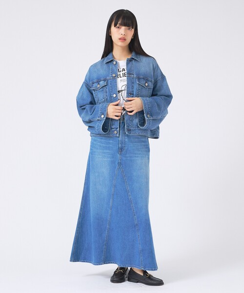 Healthy denim(ヘルシーデニム)の「【Healthy denim/ヘルシーデニム】デニムスカート/Apricot/アプリコット/マキシ丈/フレア(スカート・レディース・インディゴブルー・1/0)」の11枚目の写真