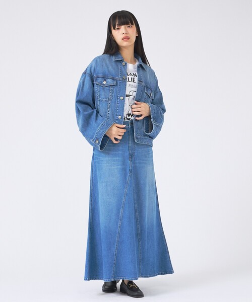 Healthy denim(ヘルシーデニム)の「【Healthy denim/ヘルシーデニム】デニムスカート/Apricot/アプリコット/マキシ丈/フレア(スカート・レディース・インディゴブルー・1/0)」の12枚目の写真