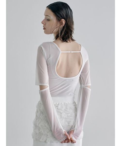 SORIN(ソリン )の「Back Open Bra Top/バックオープンブラトップ(チューブトップ・レディース・ブラック/ホワイト/グレイッシュベージュ・38)」の7枚目の写真