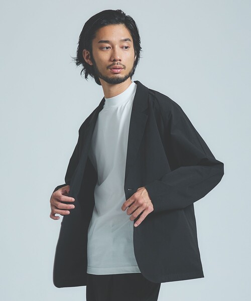 ABAHOUSE GRAY(アバハウスグレイ)の「【リラックスフィット】360°ストレッチ リップストップ ジャケット / セットアップ対応(テーラードジャケット・メンズ・ネイビー/ブラック/チャコールグレー・48/50/46/44)」の1枚目の写真