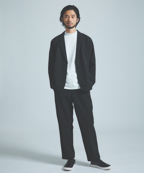 ABAHOUSE GRAY(アバハウスグレイ)の「【リラックスフィット】360°ストレッチ リップストップ ジャケット / セットアップ対応(テーラードジャケット・メンズ・ネイビー/ブラック/チャコールグレー・48/50/46/44)」の4枚目の写真