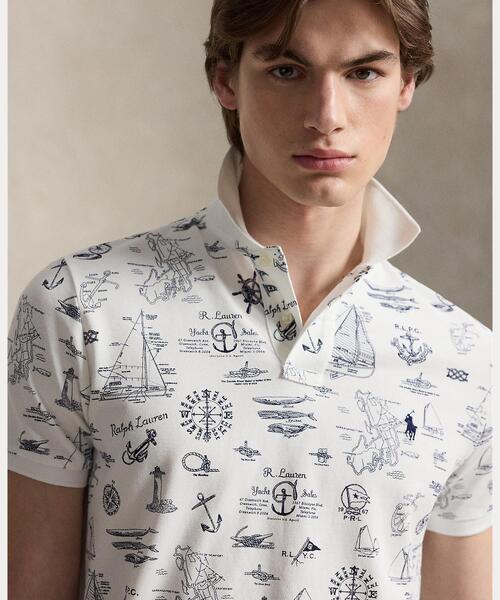 POLO RALPH LAUREN(ポロ ラルフ ローレン)の「カスタム スリム フィット ノーティカル メッシュ ポロシャツ(ポロシャツ・メンズ・ホワイト・L/XL/XS/XXL)」の5枚目の写真