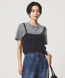 SEASONAL COLLECTION＞フリンジ ニット キャミソール（ベスト）｜green