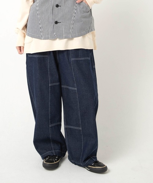 URCH RNA(アーチ アールエヌエー)の「R4485 フレンチワークのチョアパンツ(デニムパンツ・レディース・ワンウォッシュ・FREE)」の1枚目の写真