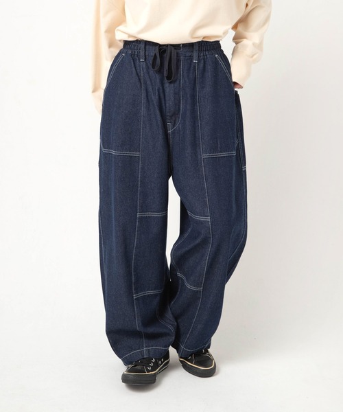 URCH RNA(アーチ アールエヌエー)の「R4485 フレンチワークのチョアパンツ(デニムパンツ・レディース・ワンウォッシュ・FREE)」の6枚目の写真
