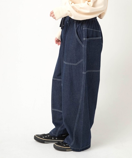 URCH RNA(アーチ アールエヌエー)の「R4485 フレンチワークのチョアパンツ(デニムパンツ・レディース・ワンウォッシュ・FREE)」の4枚目の写真