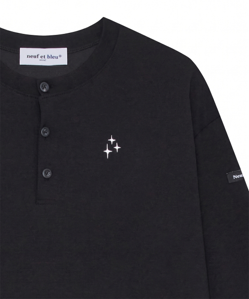 NEUFETBLEU(ヌフエブル)の「NEB henryneck long sleeve (black)(Tシャツ/カットソー・メンズ・その他・FREE)」の2枚目の写真
