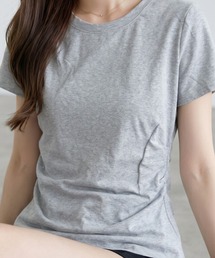 デザインTシャツ 半袖 クルーネック アシンメトリー アシメ 変形 左右非対象カットソー トップス カジュアル モード 夏