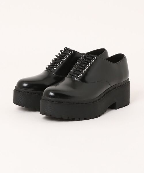 Jeffrey Campbell(ジェフリーキャンベル)の「厚底レースアップシューズ(ドレスシューズ・レディース・ブラック・37)」の1枚目の写真