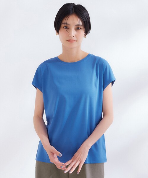 OPAQUE.CLIP(オペークドットクリップ)の「フレンチスリーブカットソー【洗濯機OK】(Tシャツ/カットソー・レディース・ホワイト/ブルー/ブラウン系その他/ブラック・36/38/42/40)」の22枚目の写真