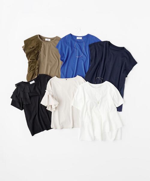 OPAQUE.CLIP(オペークドットクリップ)の「フレンチスリーブカットソー【洗濯機OK】(Tシャツ/カットソー・レディース・ホワイト/ブルー/ブラウン系その他/ブラック・36/38/42/40)」の16枚目の写真