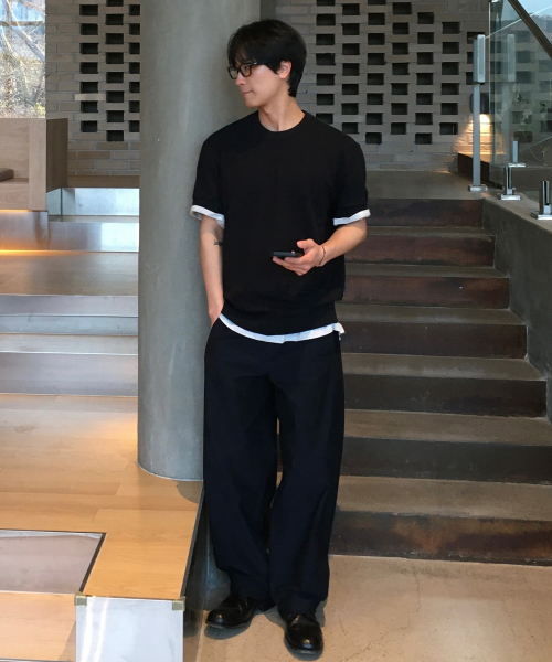 MINDBRIDGE(マインドブリッジ)の「カーブドセミワイドデイリーパンツ - 4カラー(その他パンツ・メンズ・ライトグレー/ダークネイビー/ブラック/ベージュ・29/32/34/30/36)」の5枚目の写真