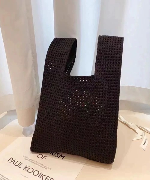 ampm(エーエムピーエム)の「メッシュニットミニトートバッグ(ハンドバッグ・レディース・ブラック/ブルー/ホワイト・FREE)」の10枚目の写真