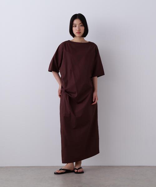 YLEVE(イレーヴ)の「YLEVE / FINX COTTON WEATHER ASYMMETRY ONE PIECE(ワンピース・レディース・ワイン系/ブラック/ブルー・0/1)」の3枚目の写真