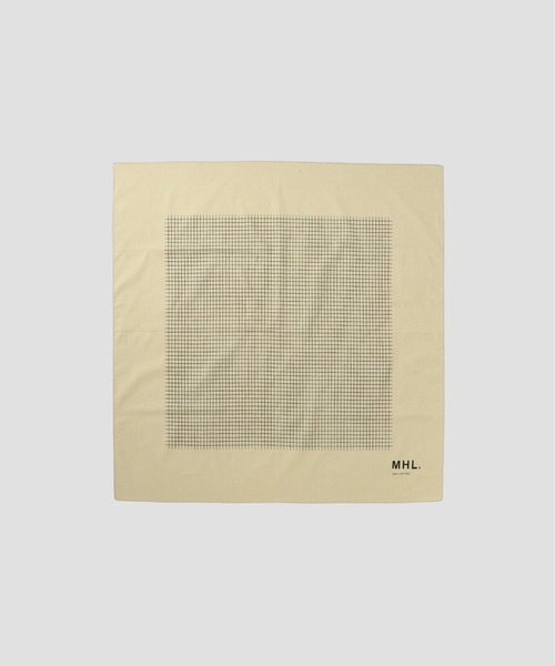 MHL.(エムエイチエル)の「PLAIN GRID SCARF(ストール/ショール・レディース・ダークブラウン/セージグリーン・FREE)」の2枚目の写真