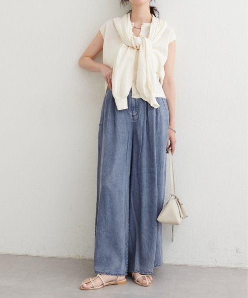 LARUTA(ラルータ)の「【LARUTA】ドレープデニムパンツ(その他パンツ・レディース・ブラック/ブルー・MEDIUM)」の2枚目の写真