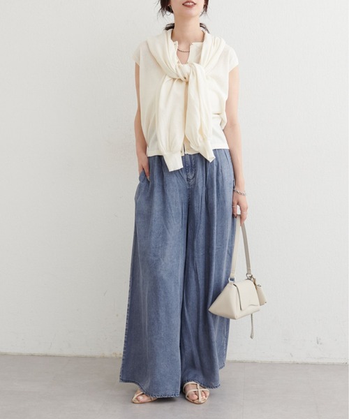 LARUTA(ラルータ)の「【LARUTA】ドレープデニムパンツ(その他パンツ・レディース・ブラック/ブルー・MEDIUM)」の12枚目の写真