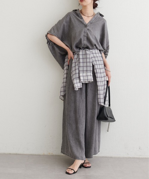 LARUTA(ラルータ)の「【LARUTA】ドレープデニムパンツ(その他パンツ・レディース・ブラック/ブルー・MEDIUM)」の8枚目の写真