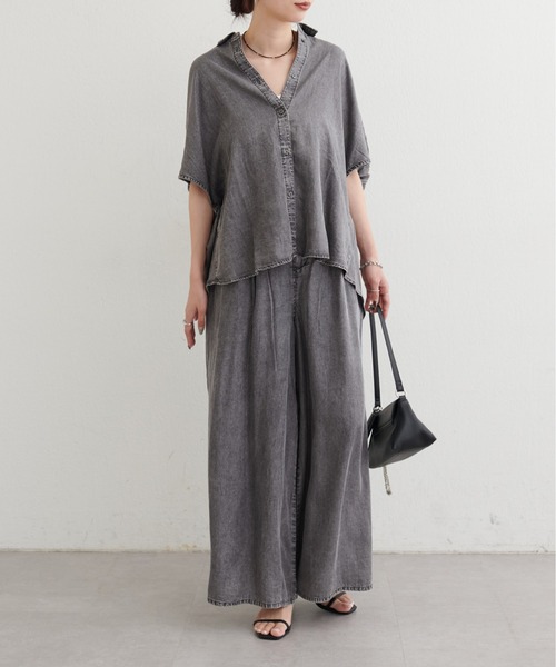 LARUTA(ラルータ)の「【LARUTA】ドレープデニムパンツ(その他パンツ・レディース・ブラック/ブルー・MEDIUM)」の6枚目の写真