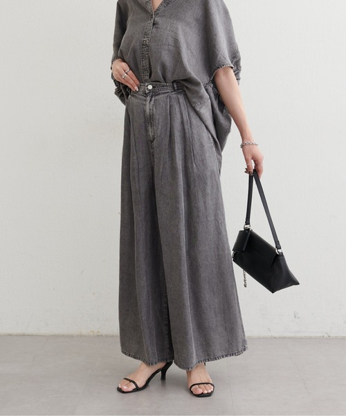 LARUTA(ラルータ)の「【LARUTA】ドレープデニムパンツ(その他パンツ・レディース・ブラック/ブルー・MEDIUM)」の4枚目の写真
