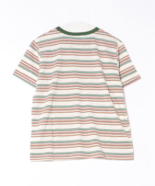 210nouve(トゥージュヌーブ)の「配色 マルチボーダー リンガー Tシャツ(Tシャツ/カットソー・レディース・グリーン/ネイビー/イエロー/ブラウン・FREE)」の5枚目の写真