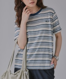 210nouve（トゥージュヌーブ）の「配色 マルチボーダー リンガー Tシャツ（Tシャツ/カットソー）」
