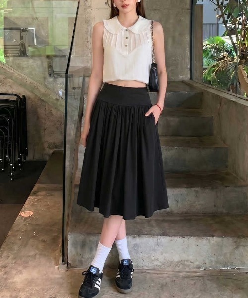 Mela（メラ）の「ミディアムフレアスカート（スカート・レディース・ホワイト/ブラック・L/M/S）」の12枚目の写真