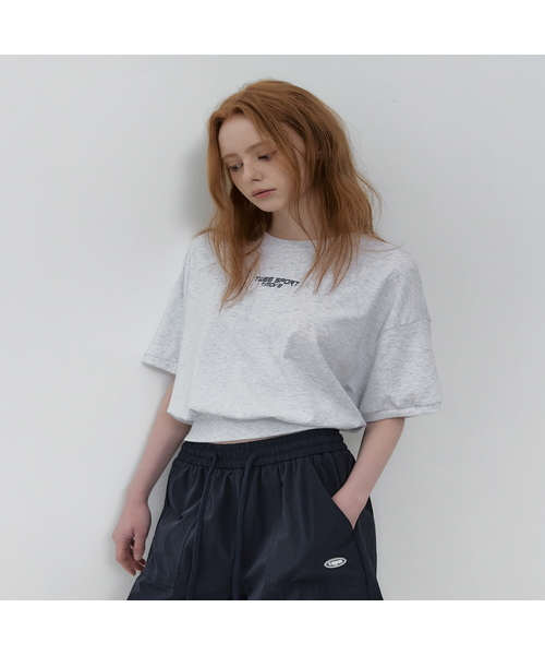 TWEE(トゥウィー)の「ムーブンプリンティングセミクロップ半袖Tシャツ(Tシャツ/カットソー・レディース・ライトグレー/パープル/ライトイエロー・FREE)」の2枚目の写真