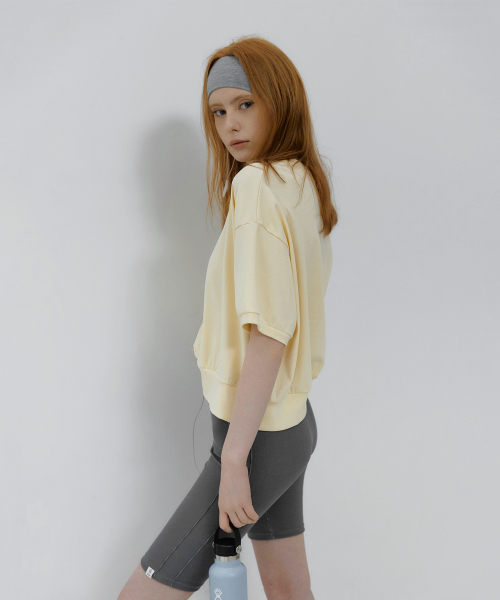 TWEE(トゥウィー)の「ムーブンプリンティングセミクロップ半袖Tシャツ(Tシャツ/カットソー・レディース・ライトグレー/パープル/ライトイエロー・FREE)」の7枚目の写真