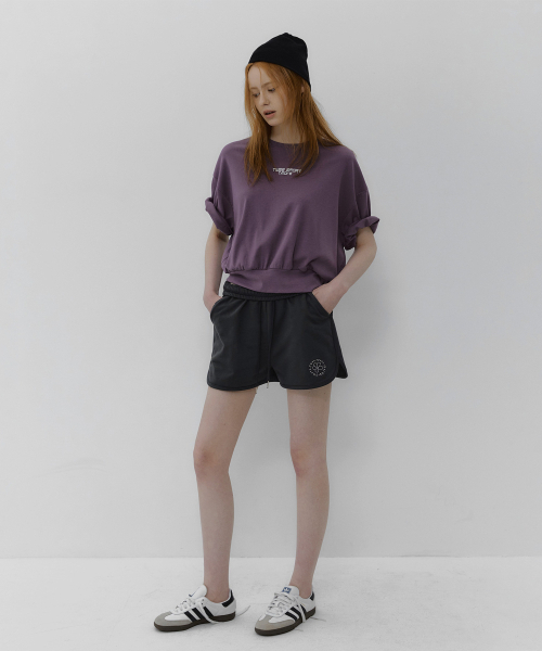 TWEE(トゥウィー)の「ムーブンプリンティングセミクロップ半袖Tシャツ(Tシャツ/カットソー・レディース・ライトグレー/パープル/ライトイエロー・FREE)」の10枚目の写真