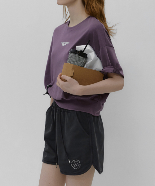 TWEE(トゥウィー)の「ムーブンプリンティングセミクロップ半袖Tシャツ(Tシャツ/カットソー・レディース・ライトグレー/パープル/ライトイエロー・FREE)」の12枚目の写真