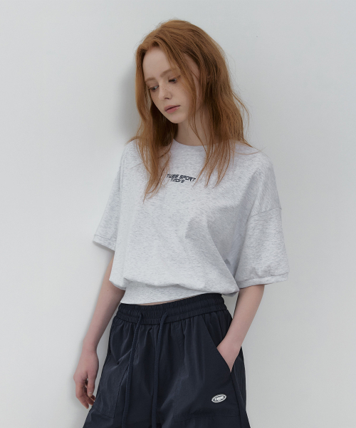 TWEE(トゥウィー)の「ムーブンプリンティングセミクロップ半袖Tシャツ(Tシャツ/カットソー・レディース・ライトグレー/パープル/ライトイエロー・FREE)」の13枚目の写真