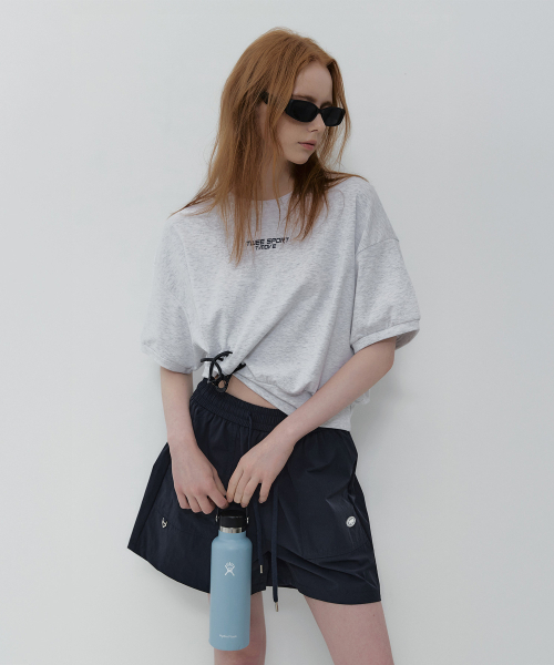 TWEE(トゥウィー)の「ムーブンプリンティングセミクロップ半袖Tシャツ(Tシャツ/カットソー・レディース・ライトグレー/パープル/ライトイエロー・FREE)」の16枚目の写真