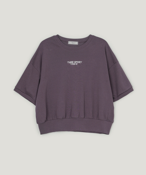 TWEE(トゥウィー)の「ムーブンプリンティングセミクロップ半袖Tシャツ(Tシャツ/カットソー・レディース・ライトグレー/パープル/ライトイエロー・FREE)」の18枚目の写真