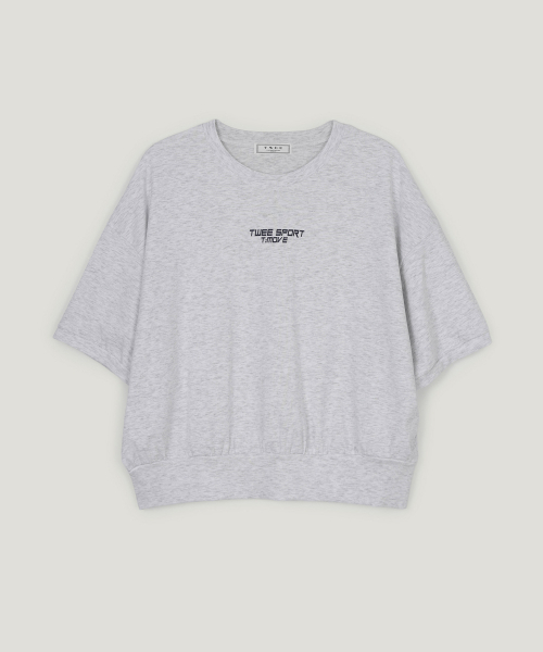 TWEE(トゥウィー)の「ムーブンプリンティングセミクロップ半袖Tシャツ(Tシャツ/カットソー・レディース・ライトグレー/パープル/ライトイエロー・FREE)」の19枚目の写真