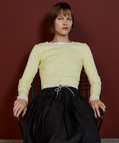 MAISON SPECIAL(メゾンスペシャル)の「Reversible Cardigan/リバーシブルカーディガン(カーディガン/ボレロ・レディース・ブラック/ライトイエロー/グレー/ブルー・FREE)」の1枚目の写真