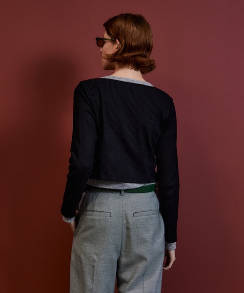 MAISON SPECIAL(メゾンスペシャル)の「Reversible Cardigan/リバーシブルカーディガン(カーディガン/ボレロ・レディース・ブラック/ライトイエロー/グレー/ブルー・FREE)」の18枚目の写真