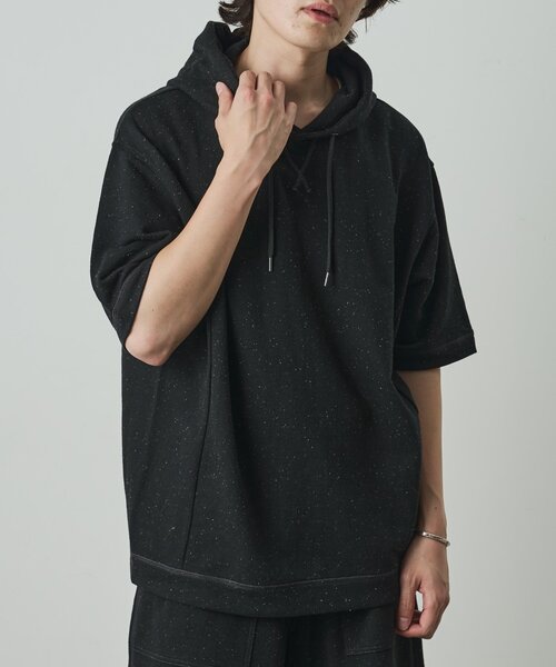 COLONY 2139(コロニートゥーワンスリーナイン)の「ネップリラックス半袖パーカー(Tシャツ/カットソー・メンズ・アイボリー/ブラック・LARGE/MEDIUM)」の8枚目の写真