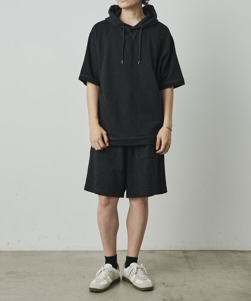 COLONY 2139(コロニートゥーワンスリーナイン)の「ネップリラックス半袖パーカー(Tシャツ/カットソー・メンズ・アイボリー/ブラック・LARGE/MEDIUM)」の12枚目の写真