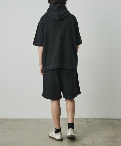 COLONY 2139(コロニートゥーワンスリーナイン)の「ネップリラックス半袖パーカー(Tシャツ/カットソー・メンズ・アイボリー/ブラック・LARGE/MEDIUM)」の14枚目の写真
