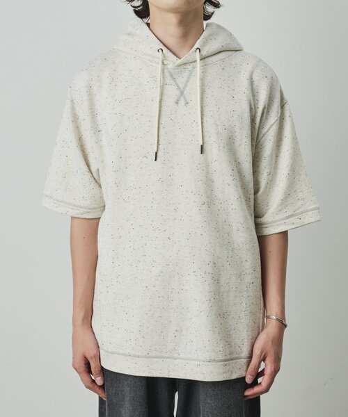 COLONY 2139(コロニートゥーワンスリーナイン)の「ネップリラックス半袖パーカー(Tシャツ/カットソー・メンズ・アイボリー/ブラック・LARGE/MEDIUM)」の16枚目の写真