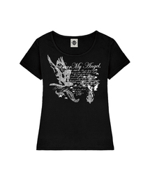 DEAR ANGEL レディース Uネックスリムフィット半袖Tシャツ 8 COLORS
