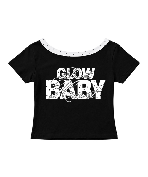 PAGESIISII(ページシシ)の「グロウベイビープリンティングドットワンショルダー スリムフィット 半袖Tシャツ ブラック(Tシャツ/カットソー・レディース・その他・MEDIUM)」の3枚目の写真