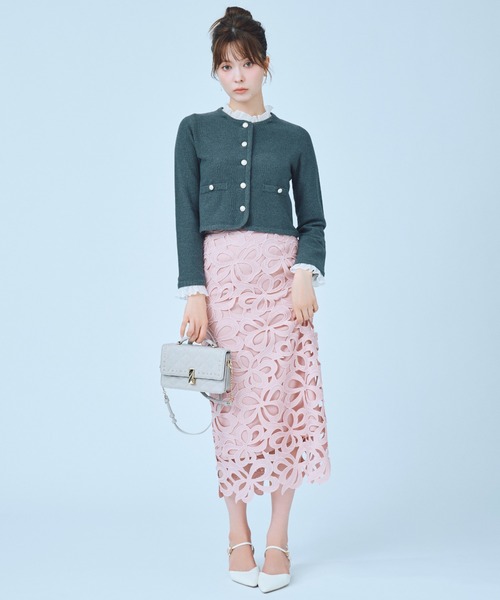 CELFORD（セルフォード）の「【WEB限定34サイズ展開】リボンレーススカート（スカート・レディース・イエロー/オフホワイト/ピンク/ブラック・34/36/38）」の4枚目の写真