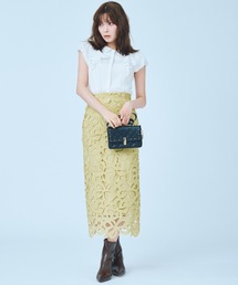 【WEB限定34サイズ展開】リボンレーススカート