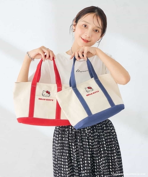 a.v.v(アーヴェヴェ)の「HELLO KITTY 刺繍キャンバスバッグ(トートバッグ・レディース・ネイビー/レッド・38)」の9枚目の写真