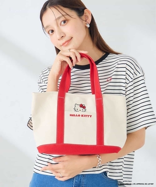 a.v.v(アーヴェヴェ)の「HELLO KITTY 刺繍キャンバスバッグ(トートバッグ・レディース・ネイビー/レッド・38)」の10枚目の写真
