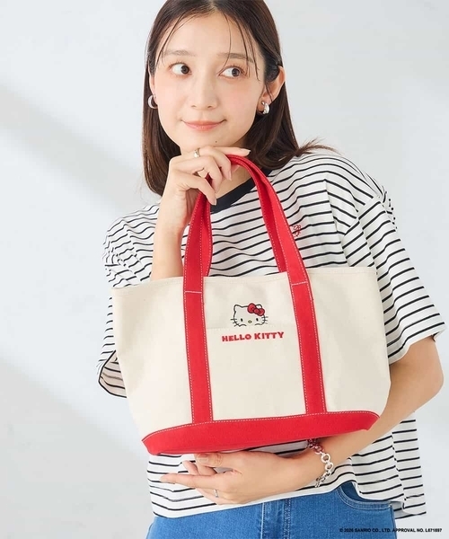 a.v.v(アーヴェヴェ)の「HELLO KITTY 刺繍キャンバスバッグ(トートバッグ・レディース・ネイビー/レッド・38)」の11枚目の写真