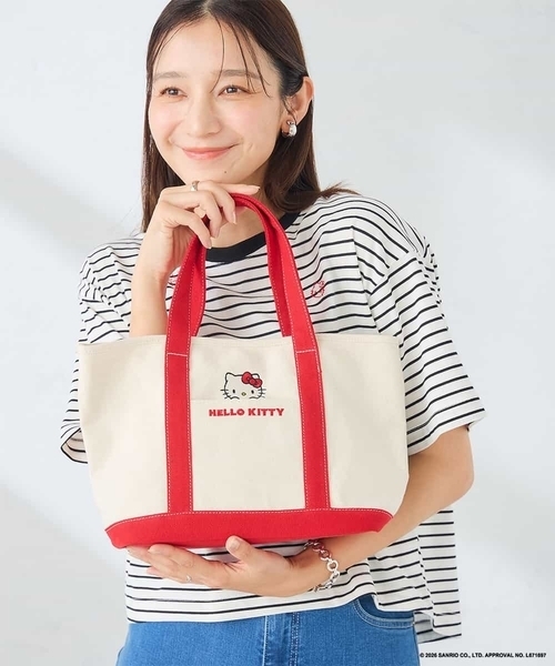 a.v.v(アーヴェヴェ)の「HELLO KITTY 刺繍キャンバスバッグ(トートバッグ・レディース・ネイビー/レッド・38)」の12枚目の写真