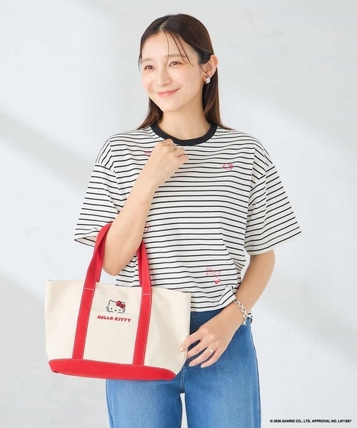 a.v.v(アーヴェヴェ)の「HELLO KITTY 刺繍キャンバスバッグ(トートバッグ・レディース・ネイビー/レッド・38)」の13枚目の写真